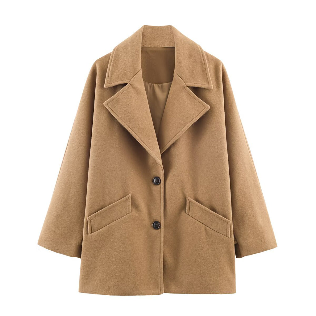 Commuting style blended loose coat jacket