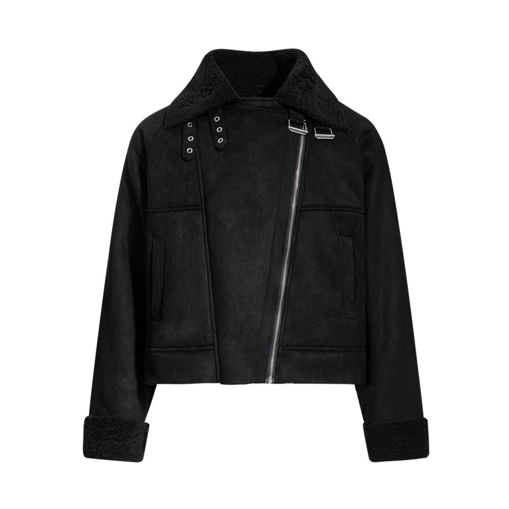Loose fur one-piece jacket