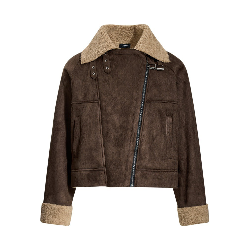 Loose fur one-piece jacket