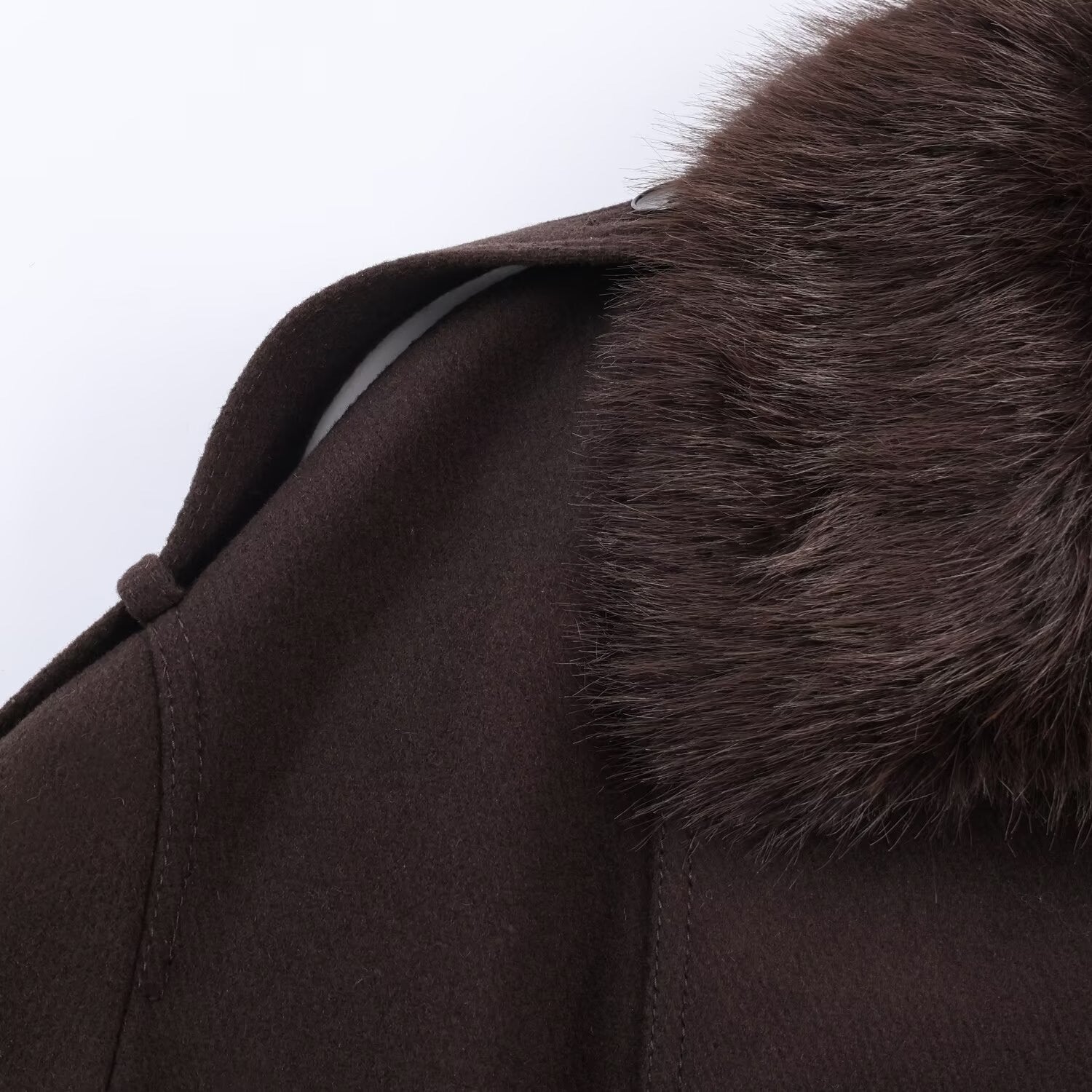 Blended synthetic fur effect collar jacket