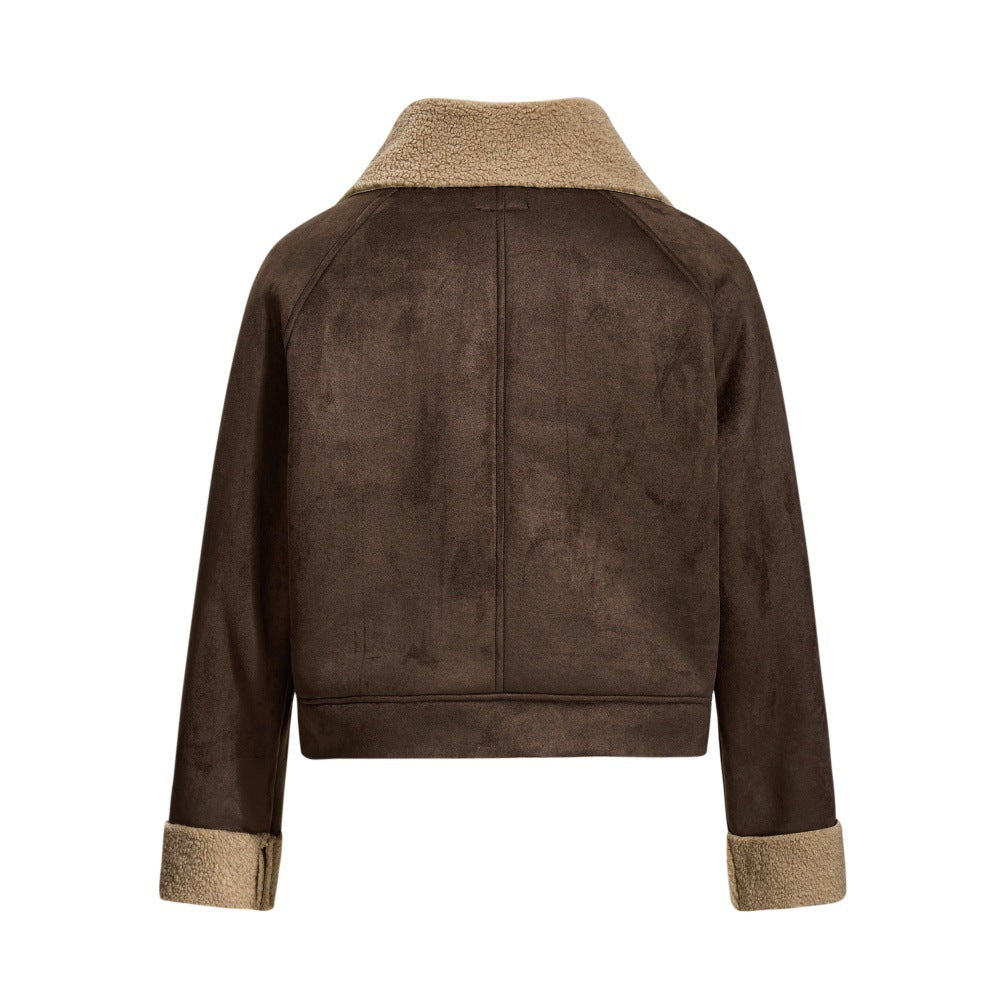 Loose fur one-piece jacket